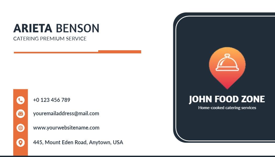 Modern Gourmet Catering Service Business Card Template