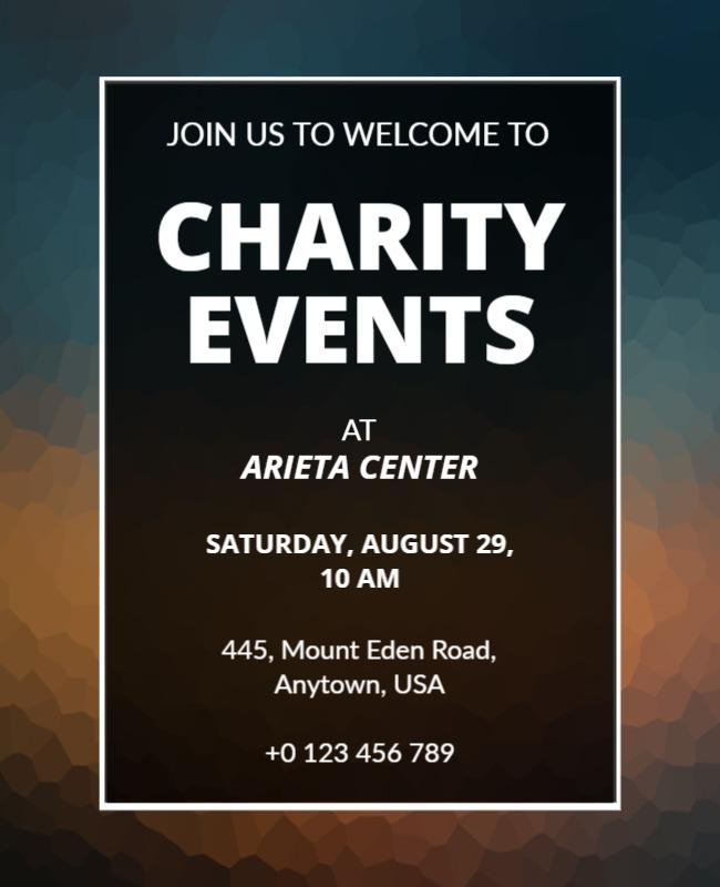 Modern Gradient Charity Event Invitation Poster Template