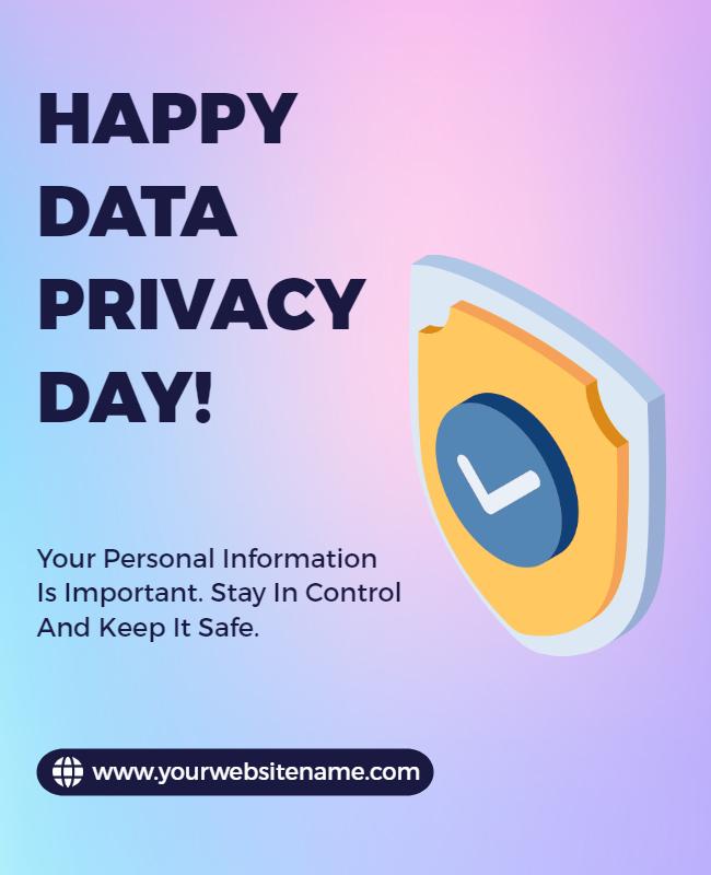 Modern Gradient Data Privacy Awareness Celebration Poster Template