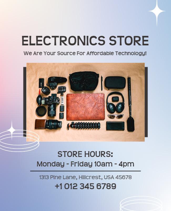 Modern Gradient Electronics Store Promotional Poster Template