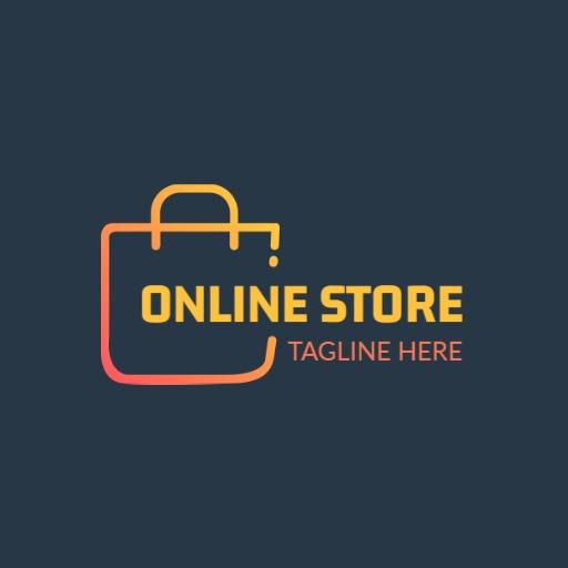 Modern Gradient Shopping Bag Design for Online Shop Logo Template