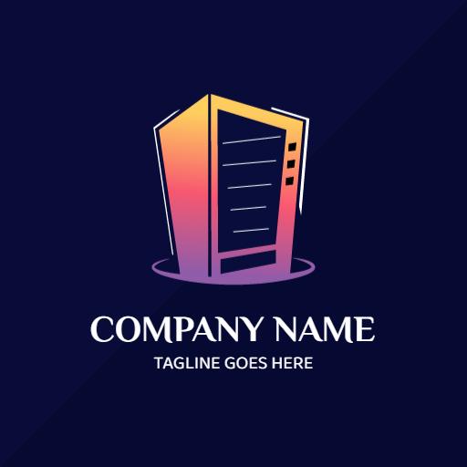 Modern Gradient Vending Machine Design for Quick Snacks Logo Template