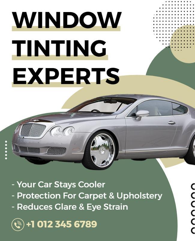 Modern Graphic Auto Window Tinting Services Poster Template