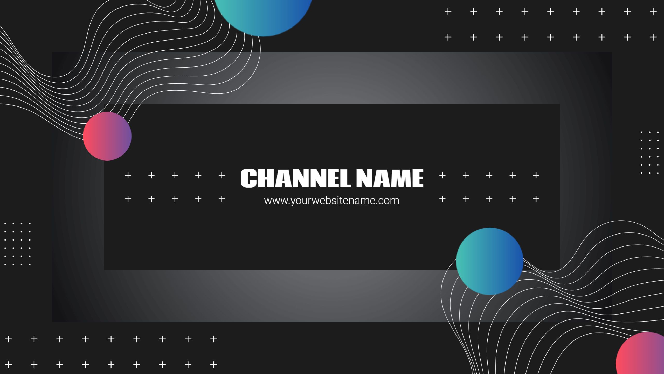 Modern Graphic Elements with Black Background YouTube Banner Template