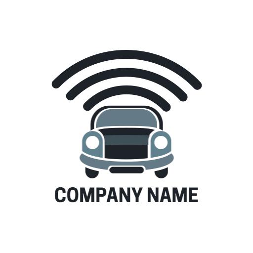 Modern Gray and Black Wireless Technology Car Logo Template