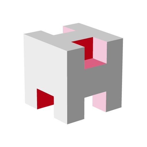 Modern Gray and Red 3D Cube Design Featuring Depth Logo Template