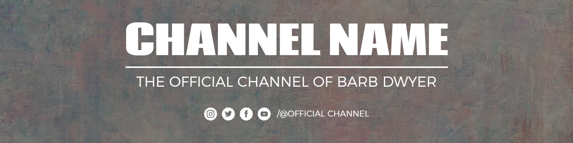Modern Gray Background with Channel Name for Twitch Banner Template