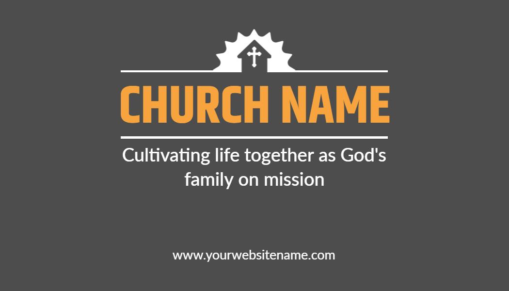 Modern Gray Community Church Family Mission Business Card Template