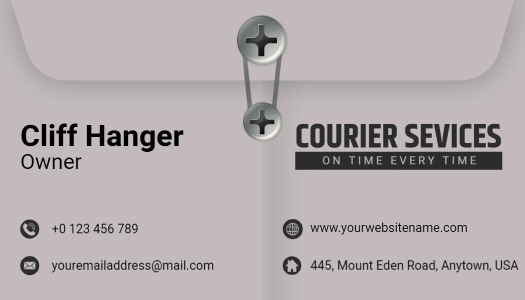 Modern Gray Courier Services Professional Visiting Card Template