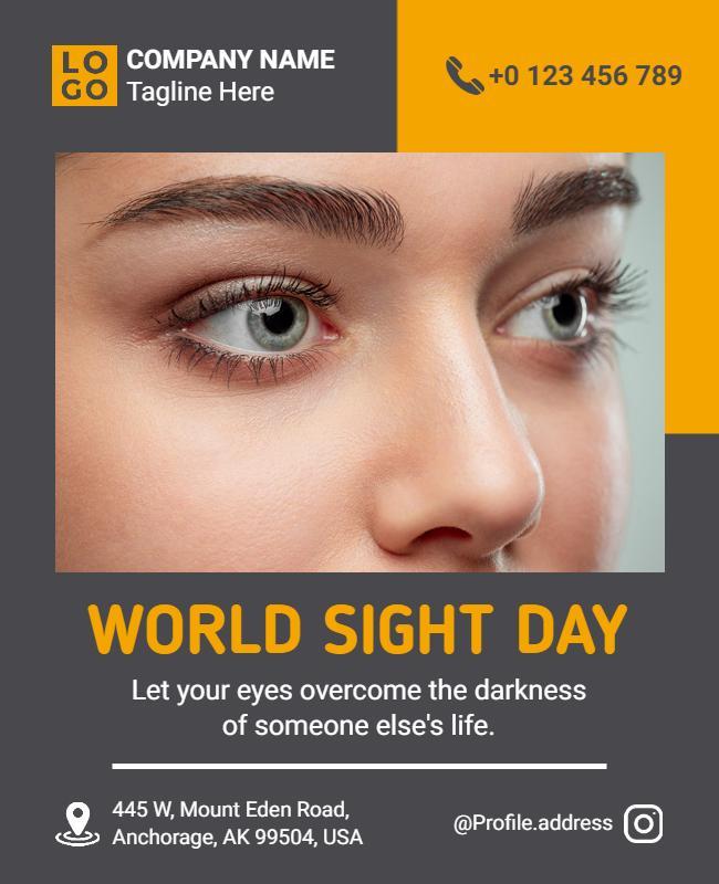 Modern Gray World Sight Day Awareness Poster Template