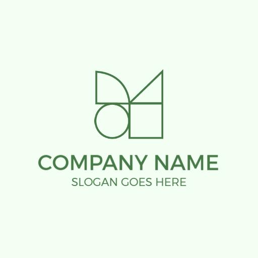 Modern Green Abstract Shapes for Growing Company Logo Template