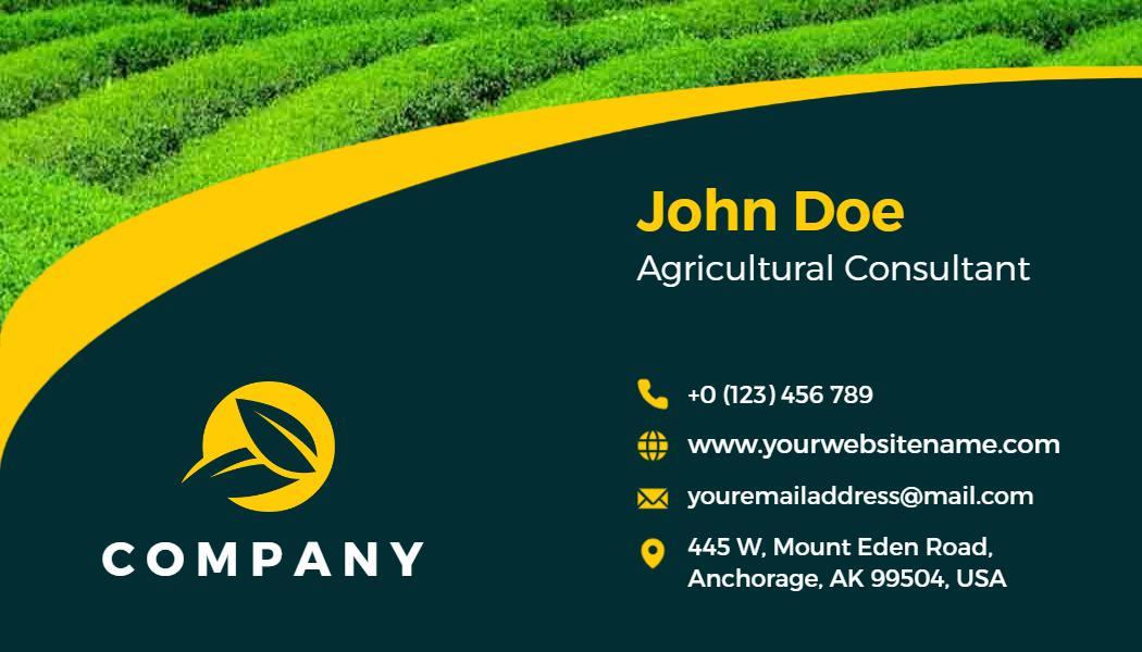 Modern Green Agriculture Consultant Business Card Template