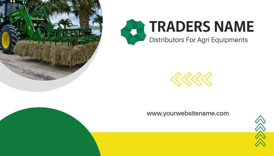 Modern Green Agriculture Equipment Distributor Business Card Template