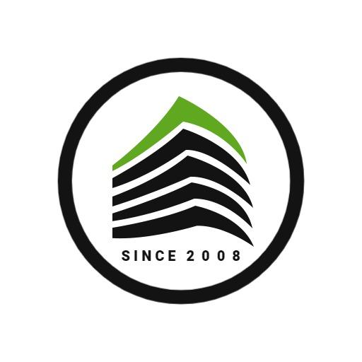 Modern Green and Black Building Design for Real Estate Logo Template