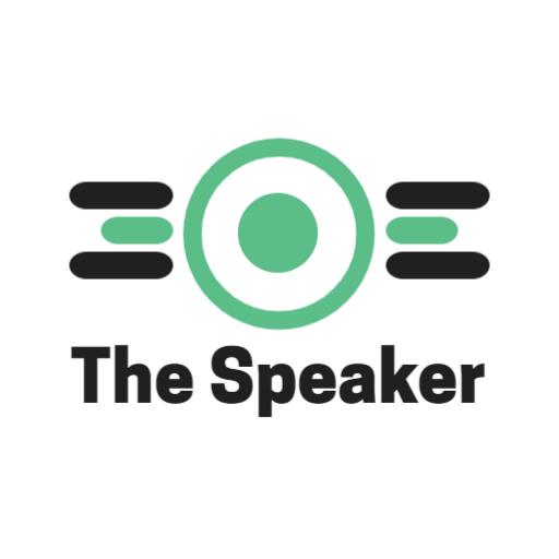 Modern Green and Black Sound Waves Representing Speaker Logo Template