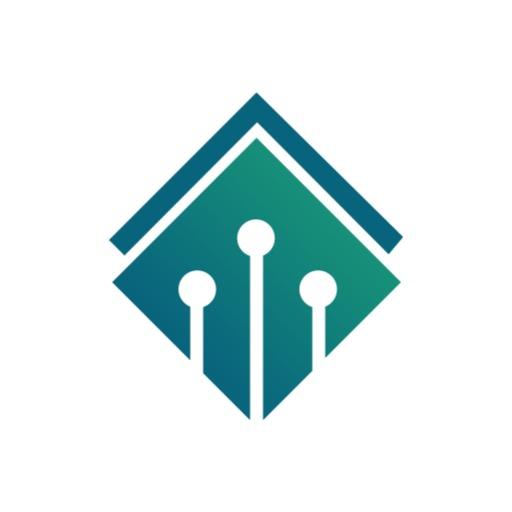 Modern Green and Blue Circuit Design for Electronics Logo Template