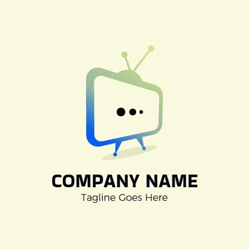 Modern Green and Blue IPTV Streaming Service Logo Template