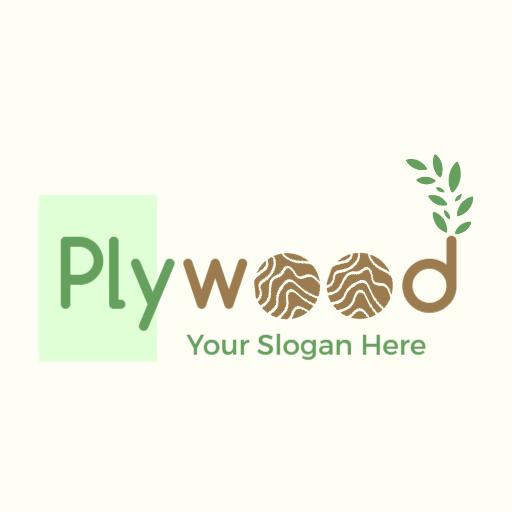 Modern Green and Brown Plywood Design Featuring Nature Logo Template
