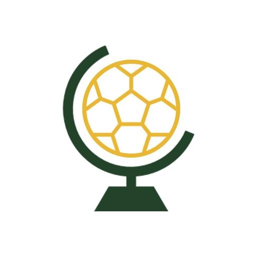 Modern Green and Gold Football Globe Logo Template