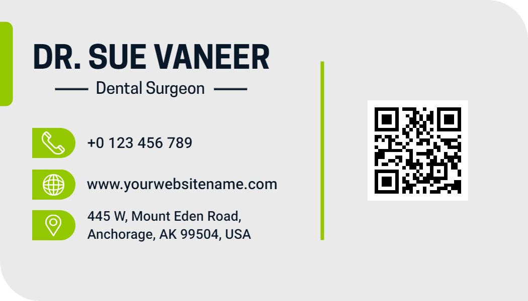 Modern Green and Gray Dental Surgeon Business Card Template
