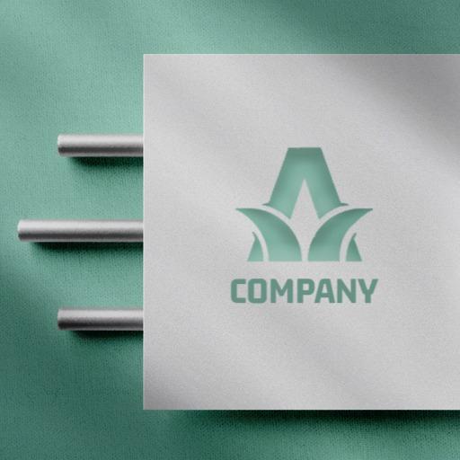 Modern Green and White Corporate Identity Mockup Logo Template