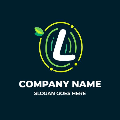 Modern Green and White L Letter Design for Branding Logo Template