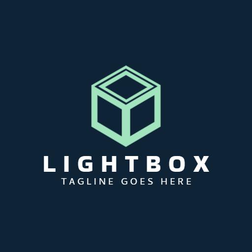 Modern Green and White Lightbox Design with 3D Elements Logo Template