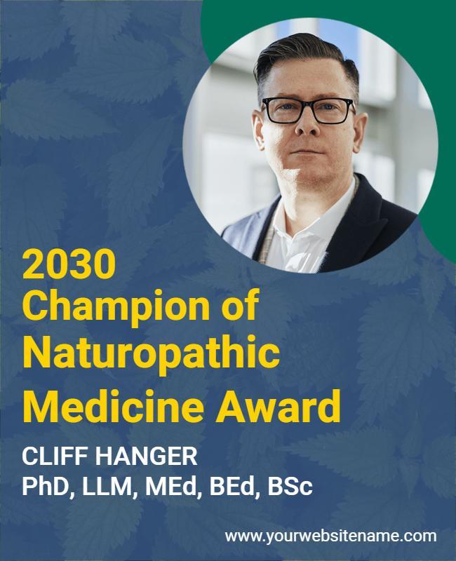 Modern Green Award Certificate for Naturopathic Medicine Poster Template