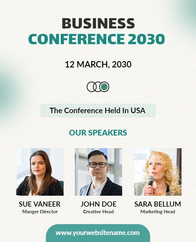 Modern Green Business Conference 2030 Speaker Poster Template