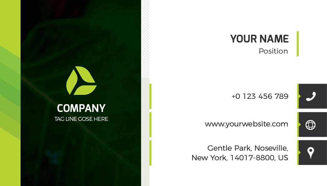 Modern Green Company Logo Minimalist Visiting Card Template