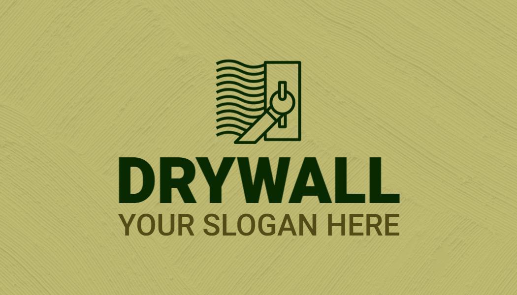 Modern Green Drywall Specialist Visiting Card Template