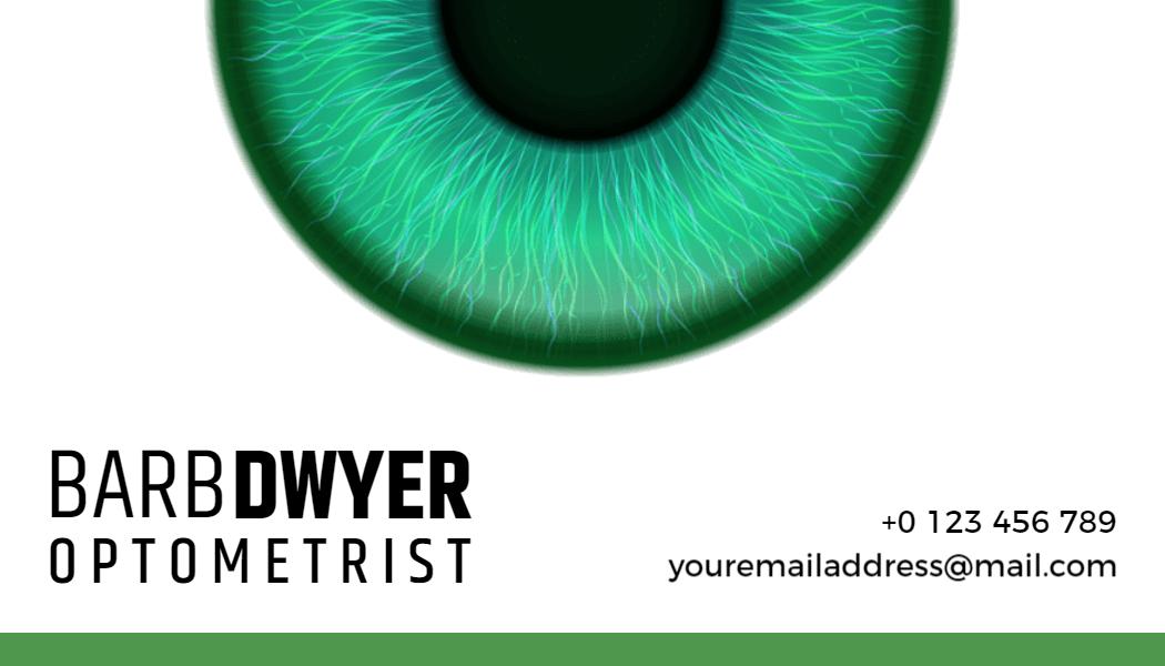 Modern Green Eye Care Vision Expert Business Card Template