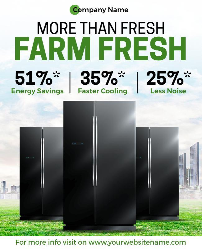 Modern Green Farm Fresh Appliance Advertisement Poster Template