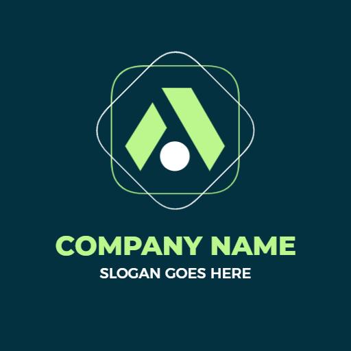 Modern Green Geometric Design Featuring A Letter Logo Template