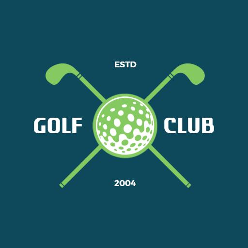 Modern Green Golf Club Design Featuring Stylish Equipment Logo Template