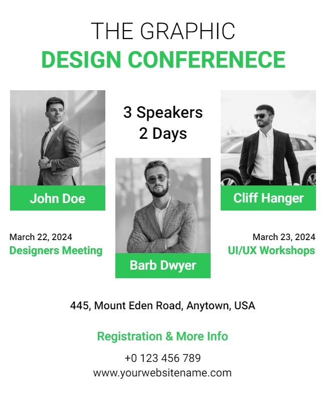 Modern Green Graphic Design Conference Poster Template