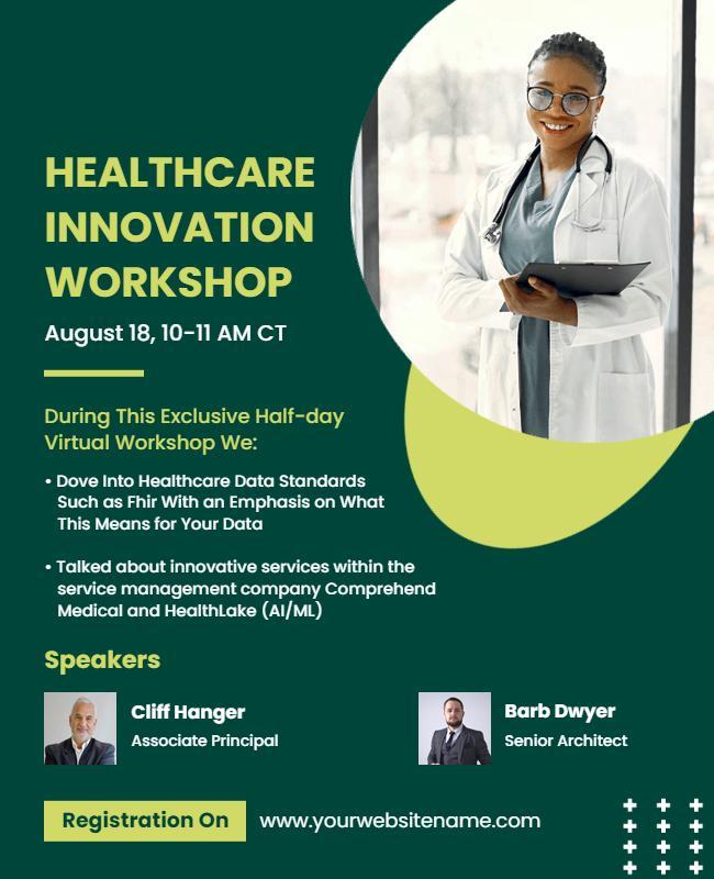Modern Green Healthcare Innovation Workshop Virtual Poster Template
