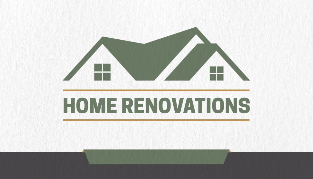 Modern Green Home Renovations Professional Visiting Card Template