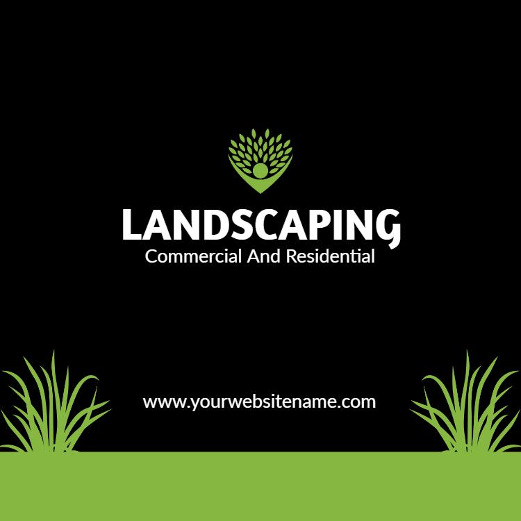 Modern Green Landscaping Service Commercial Business Card Template
