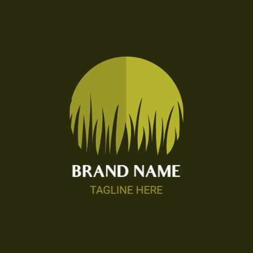Modern Green Lawn Grass Design for Lawn Care Logo Template