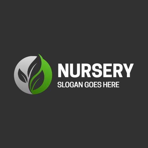 Modern Green Leaf Design Highlighting Sustainable Nursery Logo Template
