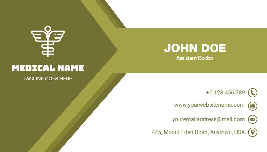 Modern Green Medical Assistant Doctor Business Card Template
