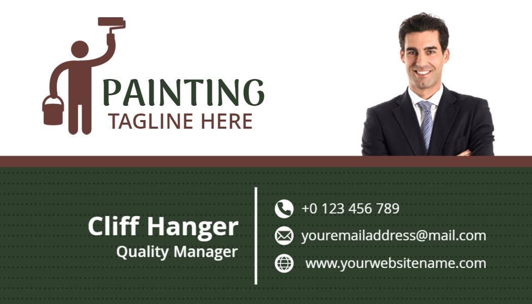 Modern Green Painter Services Business Card Template