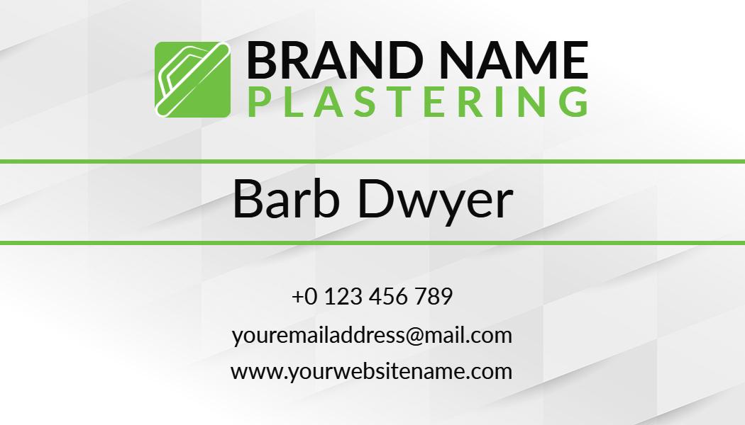 Modern Green Plastering Construction Business Card Template
