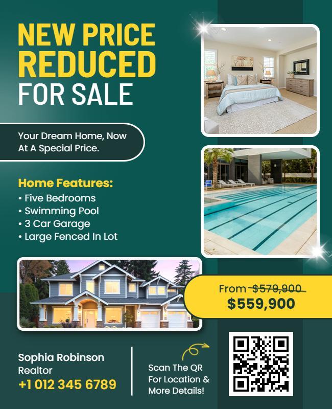 Modern Green Real Estate Dream Home Sale Flyer Template