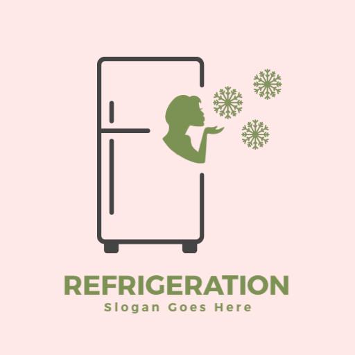 Modern Green Refrigerator Design Showcasing Efficient Refrigeration Logo Template