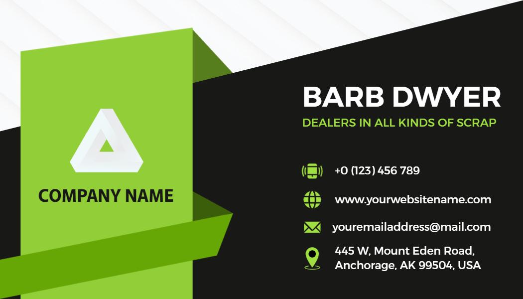 Modern Green Scrap Dealer Professional Visiting Card Template