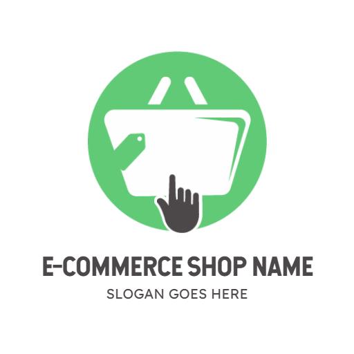 Modern Green Shopping Cart Design for E-commerce Logo Template