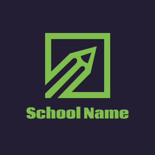 Modern Green Square Design for Educational Institutions Logo Template