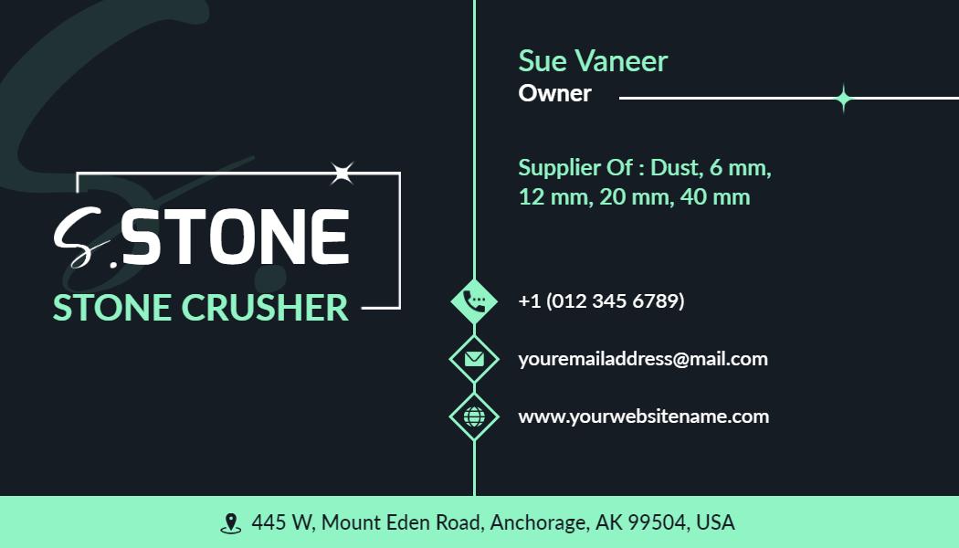 Modern Green Stone Crusher Company Visiting Card Template